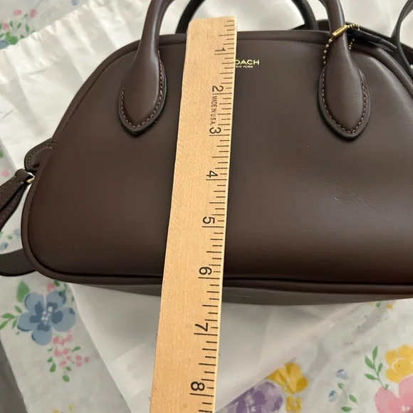 Coach Dark Brown Leather Satchel - Picture 7 of 8